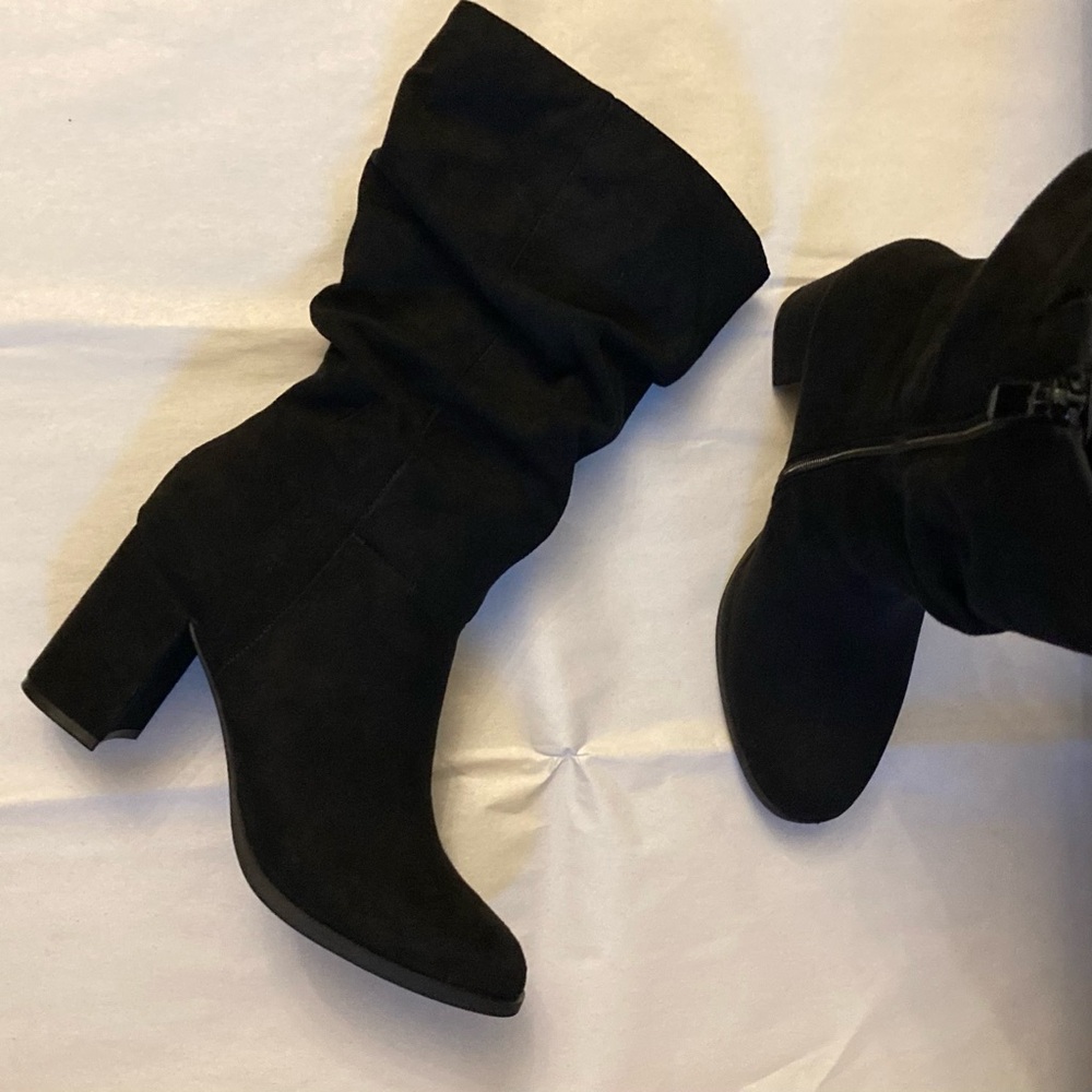 Style & Co. Black Microfiber Suede Boots